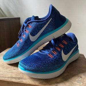 Nike FreeRn Distance sz9 Blue/Teal/Orange